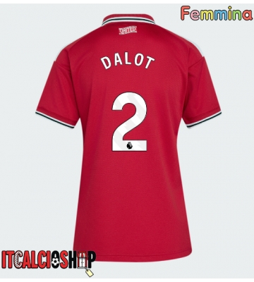 Manchester United Diogo Dalot #2 Prima Maglia Femmina 2026-27 Manica Corta